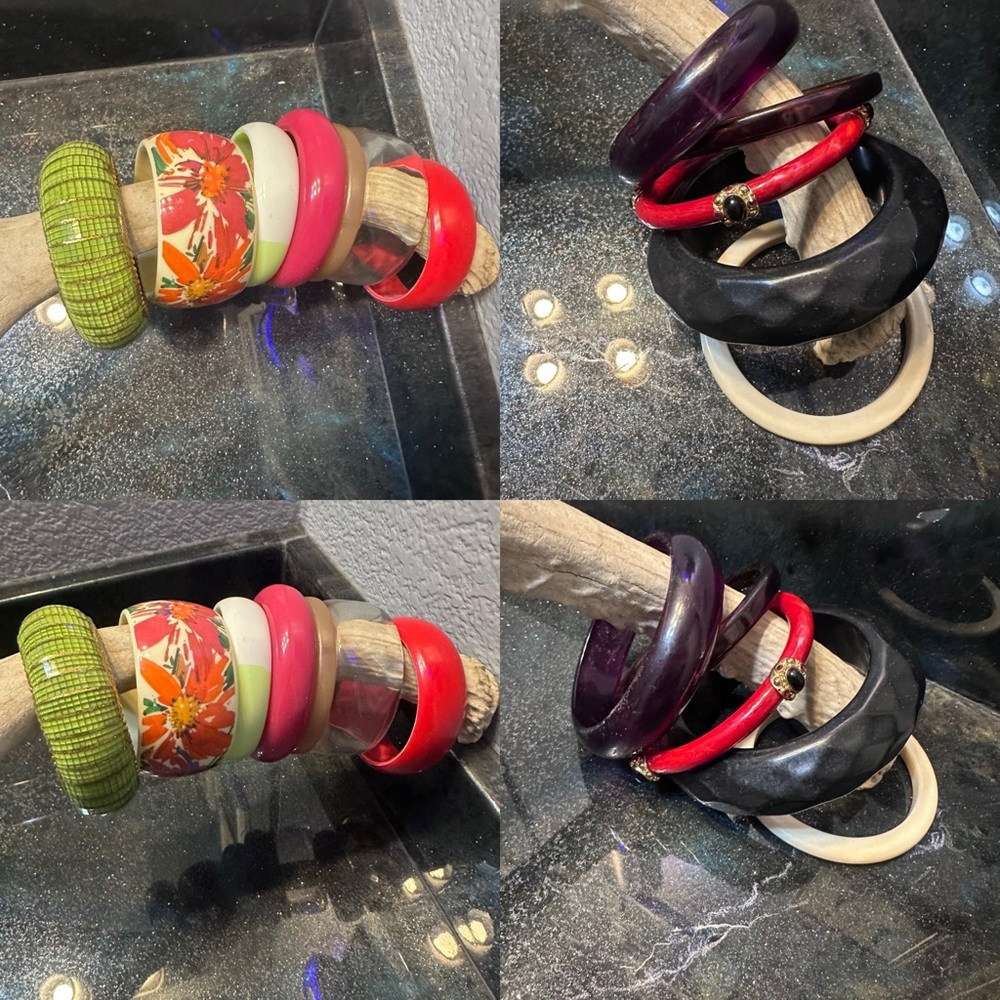 Chunky Bold Fun Funky Colorful Bangle Bracelet Set of 12